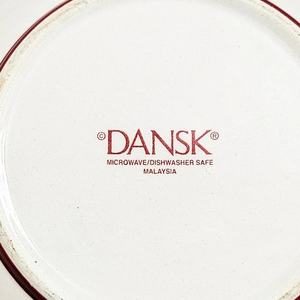 Vtg Dansk Nordic Knit Red Large Serving Bowl Holiday Reindeer Christmas Cream 9